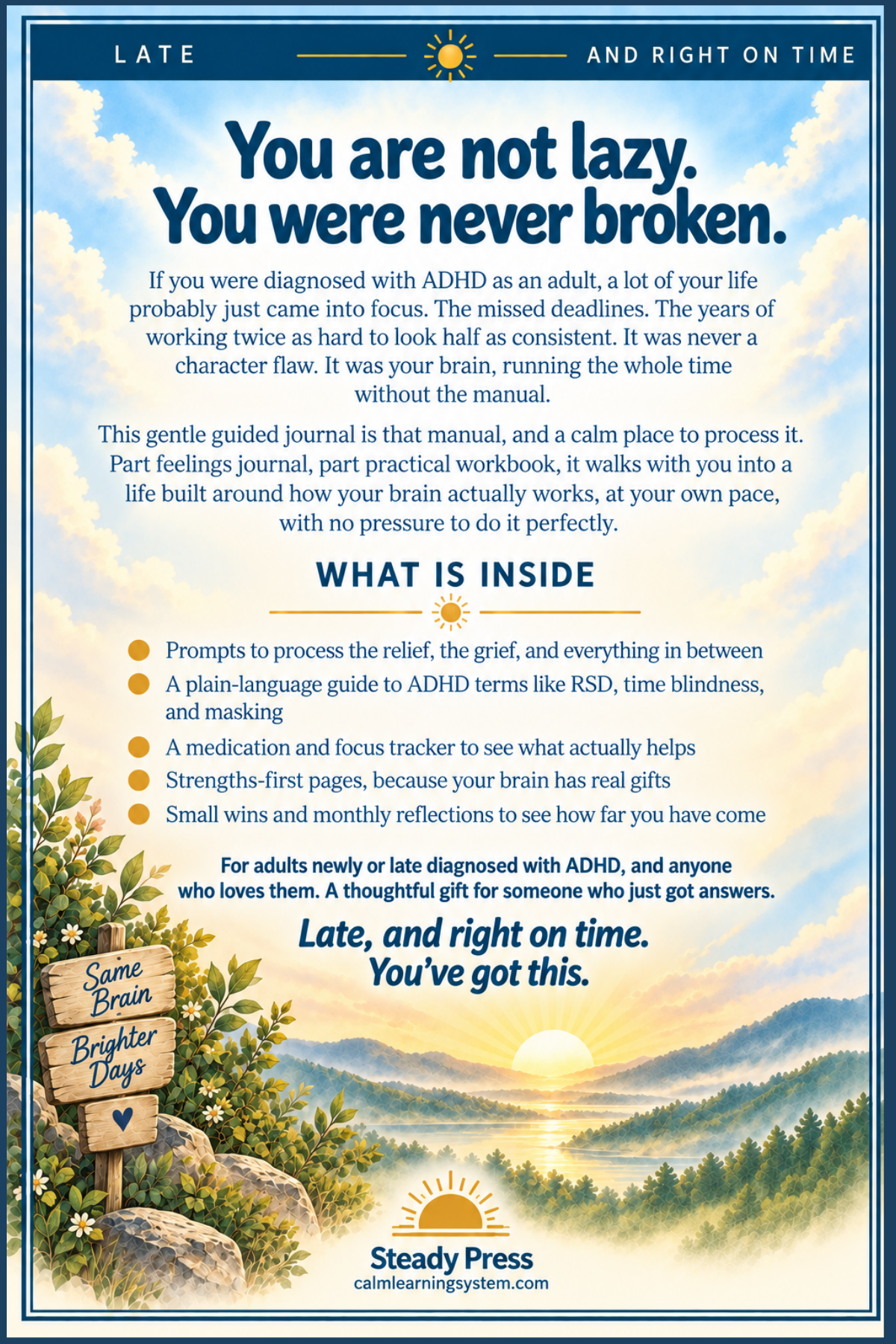 The Newly Diagnosed Adult ADHD Journal back cover